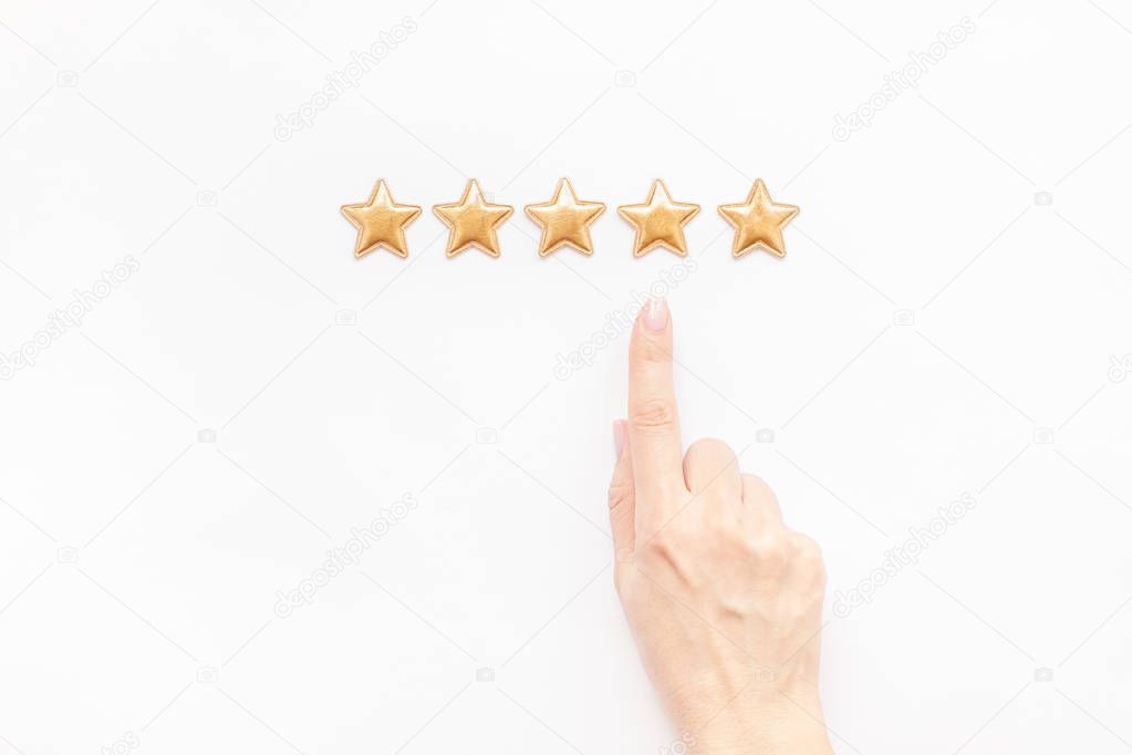 Five stars Customer Experience Feedback Concept