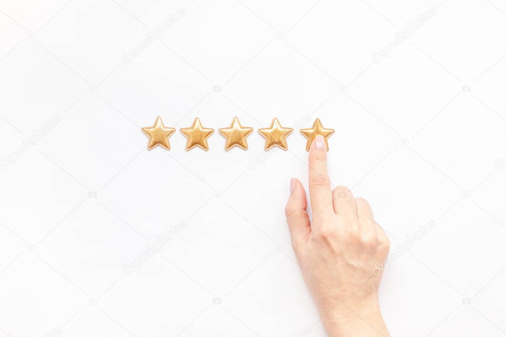 Five stars Customer Experience Feedback Concept