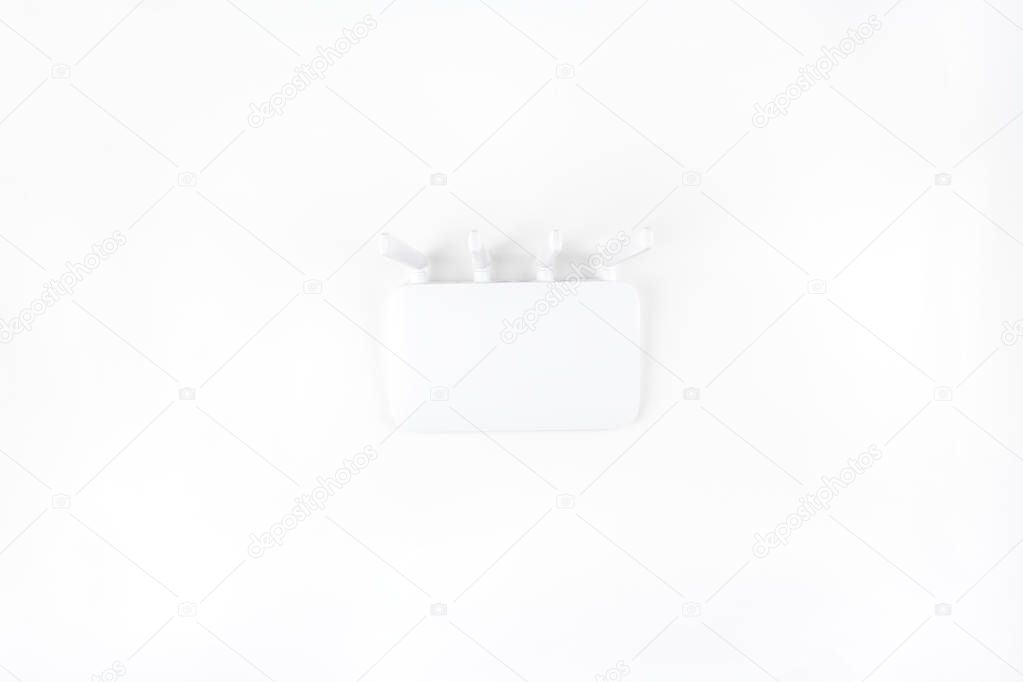 WiFi Router top view isolated on white background