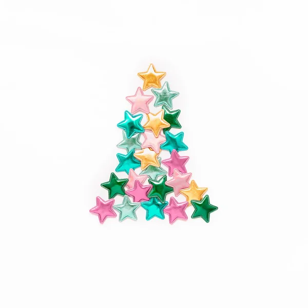 Cor estrelas árvore de Natal conceito — Fotografia de Stock