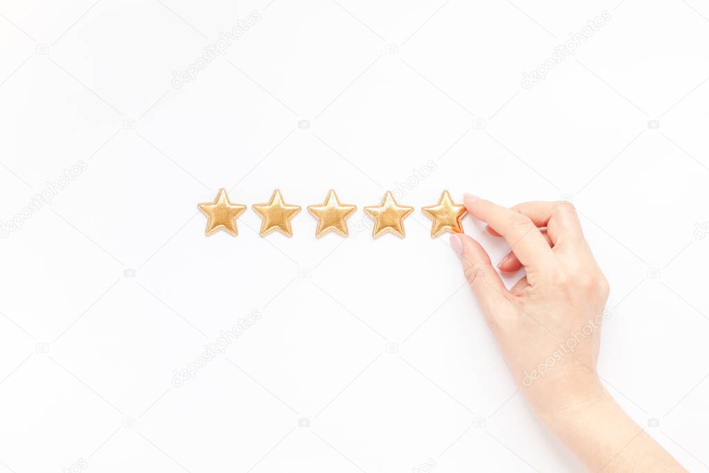 Five stars Customer Experience Feedback Concept