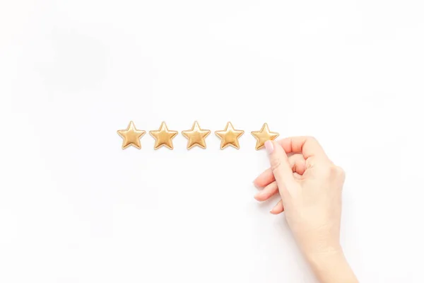 Conceito de feedback da experiência do cliente de cinco estrelas — Fotografia de Stock