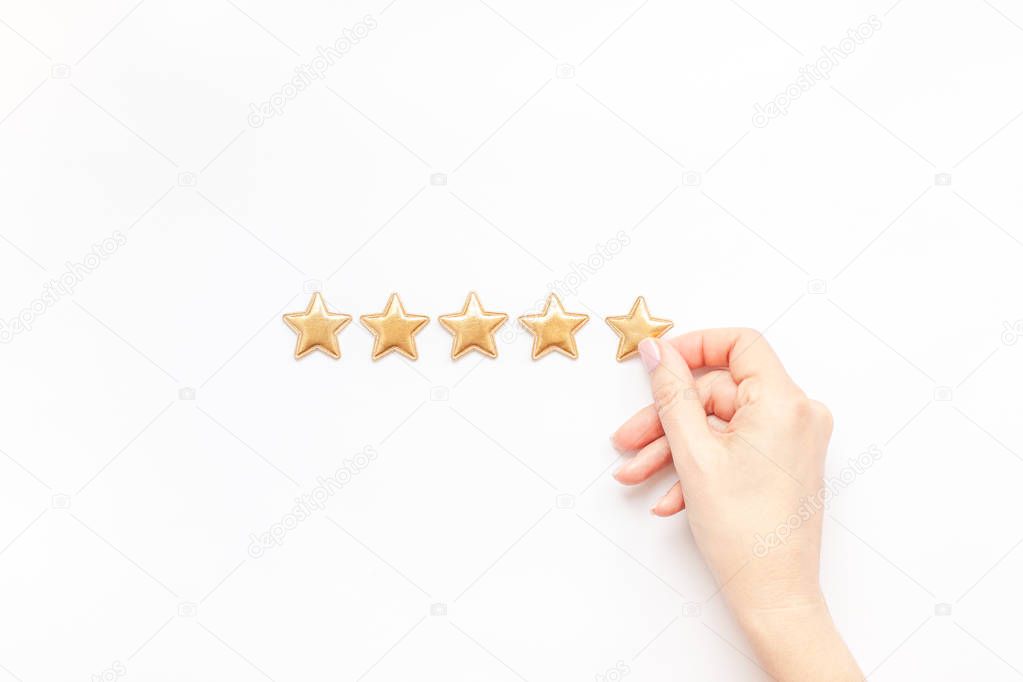 Five stars Customer Experience Feedback Concept