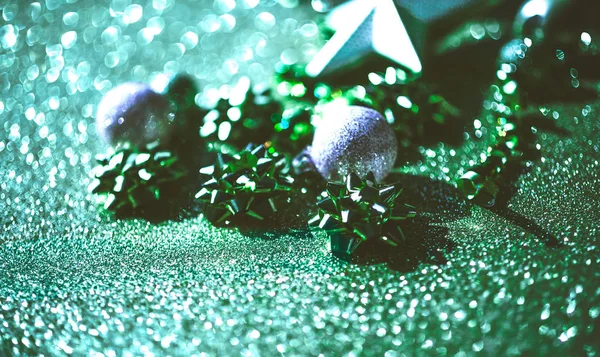 Julsammansättning med neo mint dekoration — Stockfoto