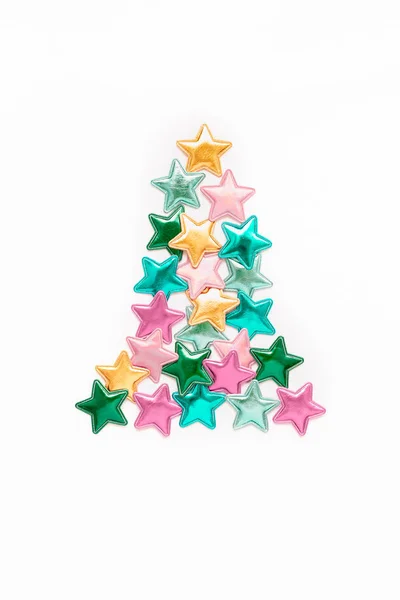 Color estrellas árbol de Navidad concepto — Foto de Stock