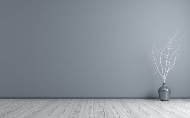 Vazo iç arka plan 3d render ile boş oda