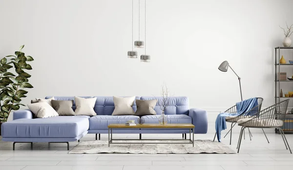 Design Interiores Moderna Casa Apartamento Escandinavo Sala Estar Com Sofá — Fotografia de Stock
