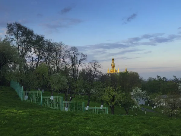 Komplexa Kiev Pechersk Lavra Kiev Old Lavra Garden Spring Blossom — Stockfoto