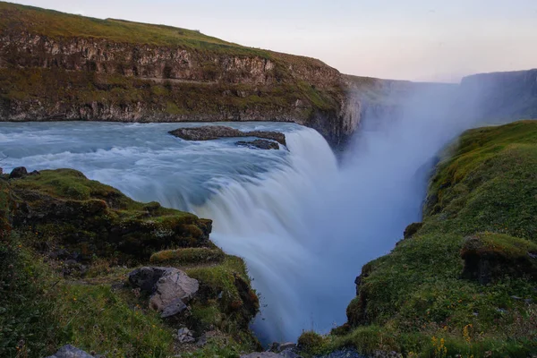 Wunderschöner Gullfoss Wasserfall Island — Stockfoto
