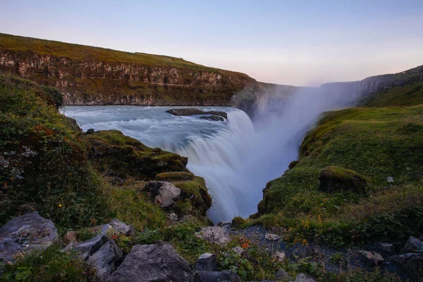 Wunderschöner Gullfoss Wasserfall Island — Stockfoto