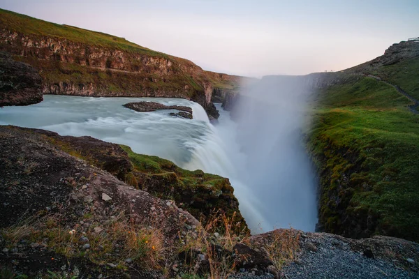 Wunderschöner Gullfoss Wasserfall Island — Stockfoto