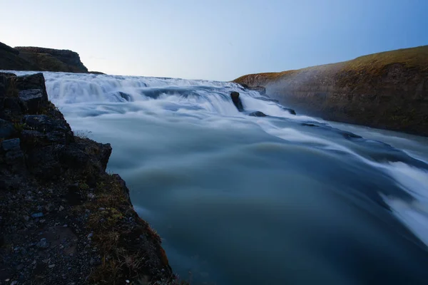 Wunderschöner Gullfoss Wasserfall Island — Stockfoto