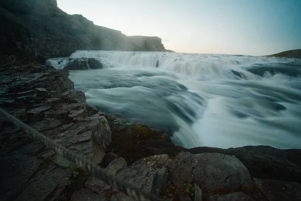 Wunderschöner Gullfoss Wasserfall Island — Stockfoto