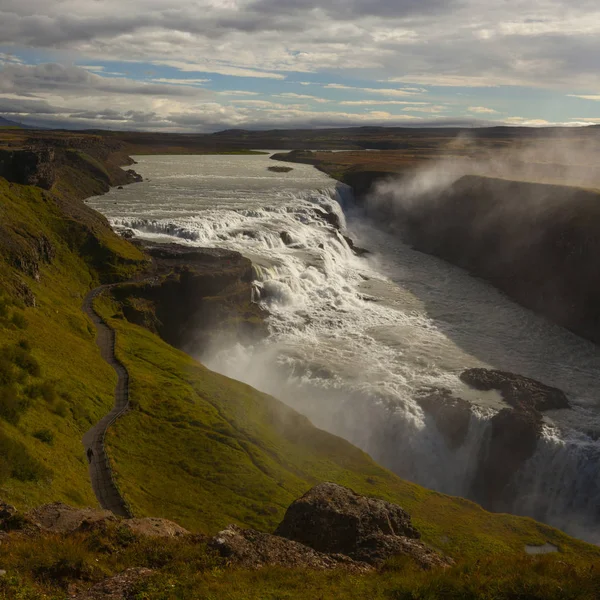 Zlanda Daki Inanılmaz Gullfoss Şelale — Stok fotoğraf