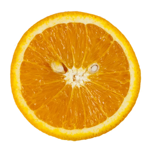 Orangenscheibe Isoliert Auf Weißem Hintergrund — Stockfoto