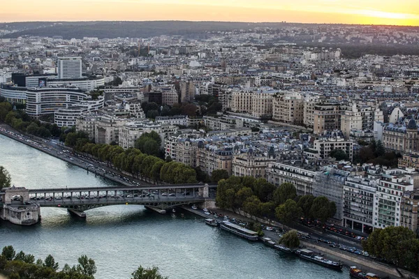 Paris Fransa Ekim 2016 Hava Görünümü Paris Ile Seine Nehri — Stok fotoğraf