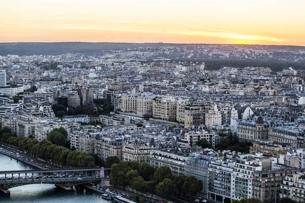 Париж Франція Жовтня 2016 Вид Парижа Сени Під Час Заходу — стокове фото