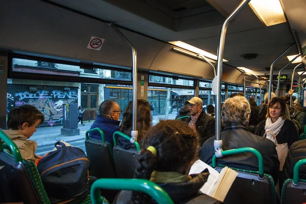 Paris France October 2016 Passengers Public Bus Paris Transportation France — Stock Photo, Image