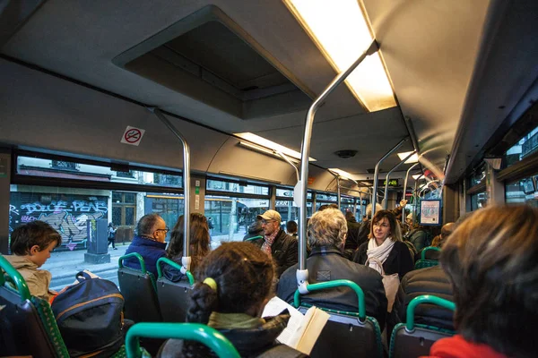 Paris France October 2016 Passengers Public Bus Paris Transportation France — Stock Photo, Image