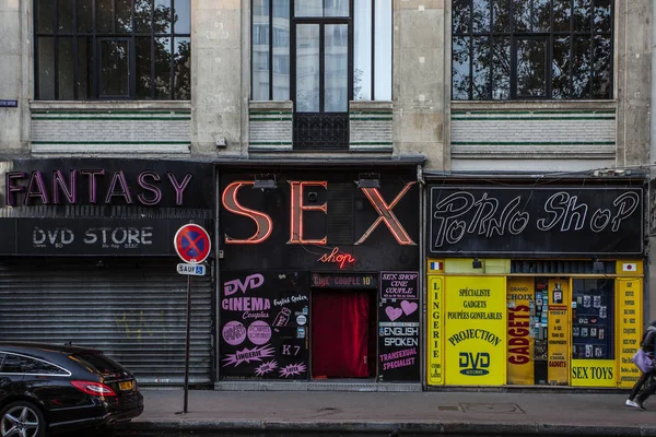 Paris Frankreich Oktober 2016 Sexshops Pariser Rotlichtviertel Pigalle — Stockfoto