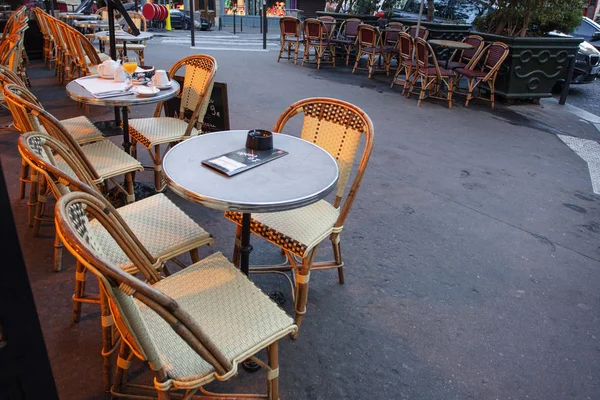 Parigi Francia Ottobre 2016 Menù Pensione Colazione Servita Fuori Ristorante — Foto Stock