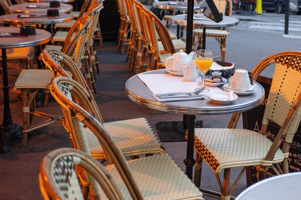 Parigi Francia Ottobre 2016 Menù Pensione Colazione Servita Fuori Ristorante — Foto Stock