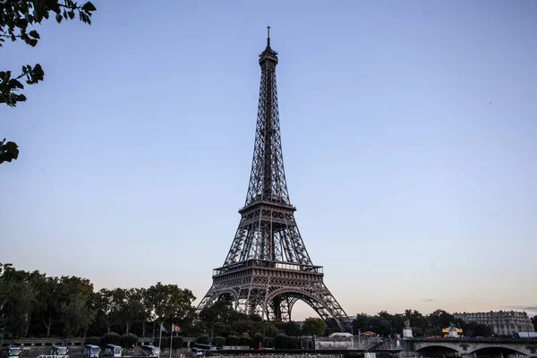 Der Eiffelturm Von Der Seine Paris — Stockfoto