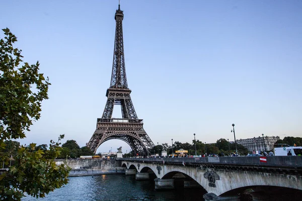 Der Eiffelturm Von Der Seine Paris — Stockfoto