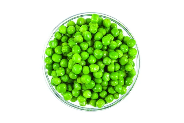 ガラス板の中の緑のエンドウ豆 — ストック写真