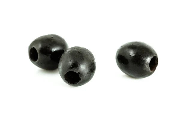 Aceitunas Negras Aisladas Sobre Fondo Blanco — Foto de Stock