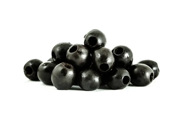 Aceitunas Negras Aisladas Sobre Fondo Blanco — Foto de Stock