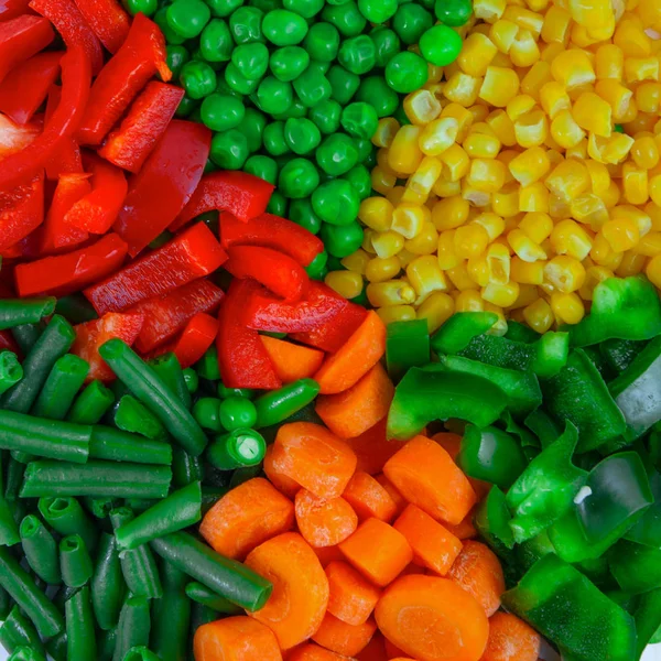 Fresh Chopped Vegetables Bright Background — Stock Photo, Image