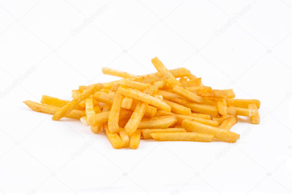 Potato free, chips isolated on the white background