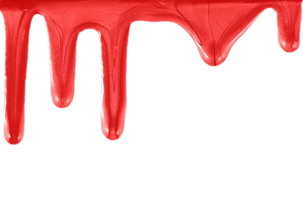 Rode Nagellak Druppels Geïsoleerd Een Witte Achtergrond — Stockfoto