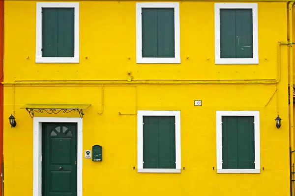 Красочные Дома Взятые Острове Бурано Венеция Италия — стоковое фото
