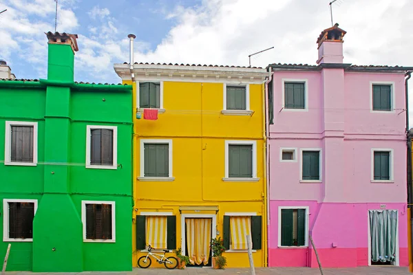 Barevné Domy Ostrově Burano Benátky Itálie — Stock fotografie