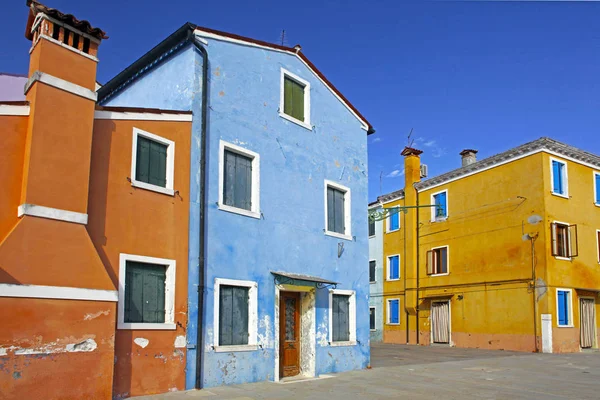 Burano Adası Venedik Talya Renkli Evler Alındı — Stok fotoğraf