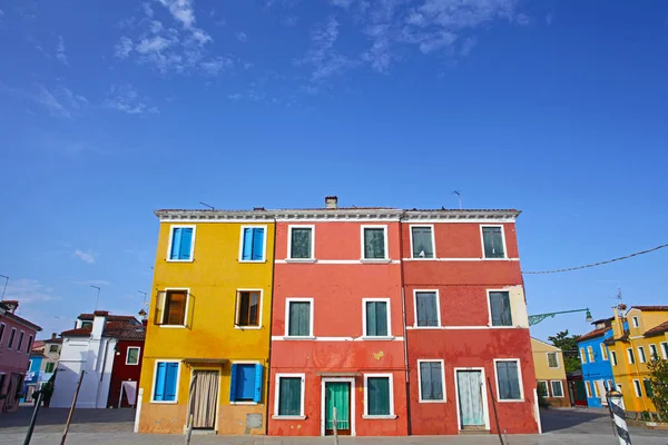 Casas Coloridas Tomadas Isla Burano Venecia Italia —  Fotos de Stock