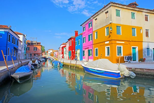 Casas Coloridas Tomadas Isla Burano Venecia Italia —  Fotos de Stock
