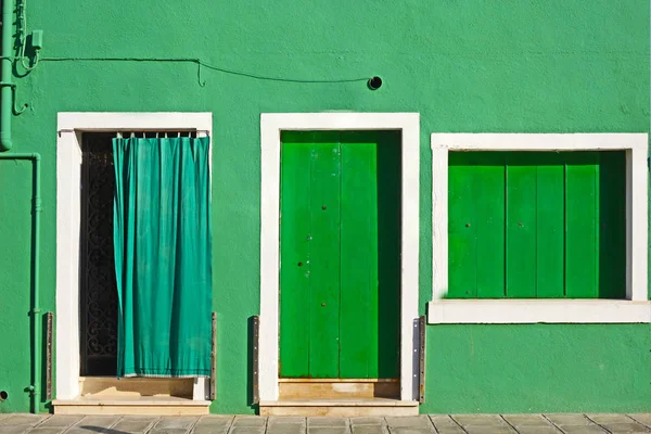 Casas Coloridas Tomadas Ilha Burano Veneza Itália — Fotografia de Stock