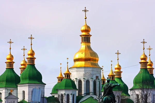 Catedral Santa Sofia Sob Céu Tomada Kiev Ucrânia — Fotografia de Stock