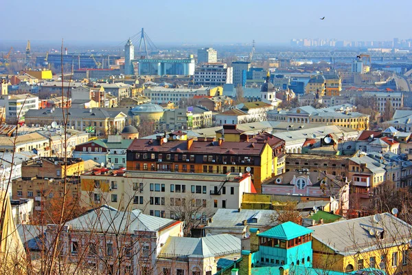 Empresas Kiev Paisaje Industria Ciudad Río Bringe Los Edificios Tomados —  Fotos de Stock