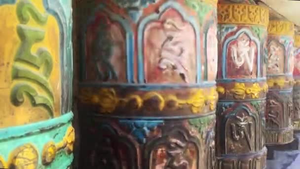 Буддійські Молитви Колеса Непалі — стокове відео