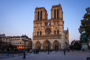 Paris, Fransa 'daki Ile de la Cite' deki Notre Dame Katedrali