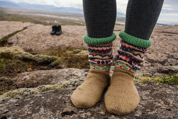 아이슬란드 자연에 이끼와 양말에 — 스톡 사진