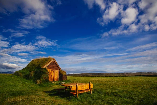 Traditional house in Iceland, recovered ancient church