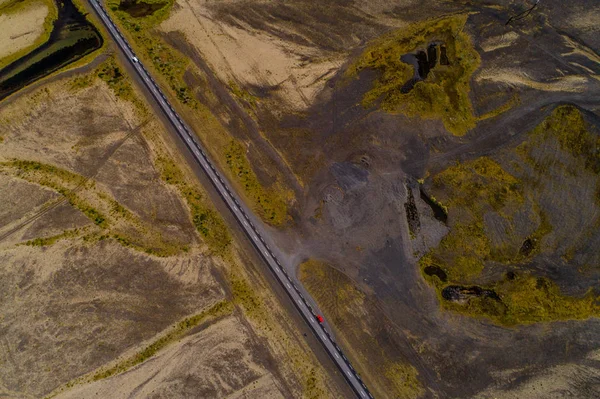 Paisagens Auto Estradas Islândia Tomadas Com Drone — Fotografia de Stock