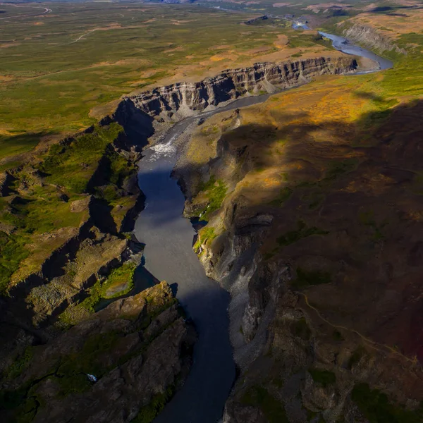 Fotografia Aérea Islandesa Capturada Por Drone Beautiful Paisagem Uma Área — Fotografia de Stock