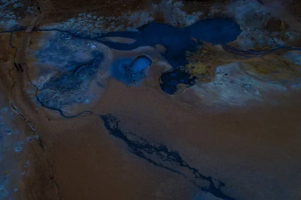 Isländische Luftaufnahmen Mit Drohne Schöne Landschaft Hveraronf Einem Gebiet Mit — Stockfoto