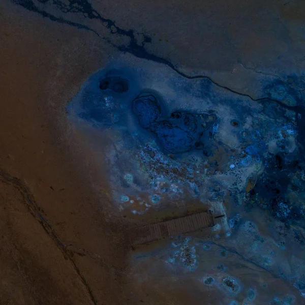 Islandská Letecká Fotografie Pořízena Dronem Krásná Krajina Hveraronfu Oblasti Aktivního — Stock fotografie